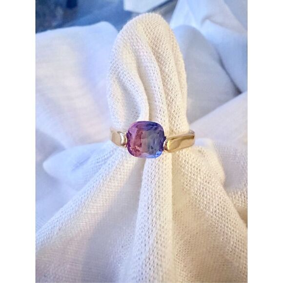 Pink and purple ombré cubic zirconia ring size 9 - Picture 1 of 2